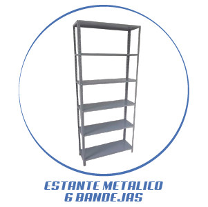 ESTANTE METALICO DE 6 BANDEJAS CON TORNILLOS / Altura 2.00 Metros