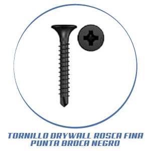 TORNILLO DRYWALL ROSCA FINA PUNTA BROCA NEGRO