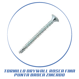 TORNILLO DRYWALL ROSCA FINA PUNTA BROCA ZINCADO