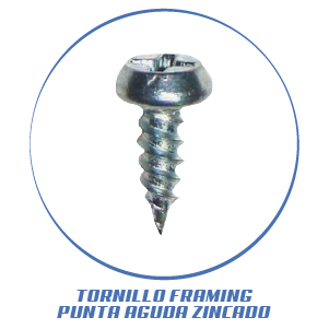 TORNILLO FRAMING PUNTA AGUDA ZINCADO