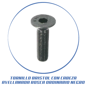 TORNILLO BRISTOL CON CABEZA AVELLANDA ROSCA ORDINARIA NEGRO