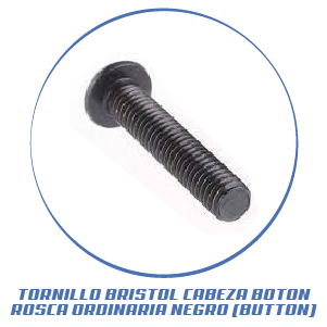 TORNILLO BRISTOL CABEZA BOTON ROSCA ORDINARIA NEGRO (BUTTON)