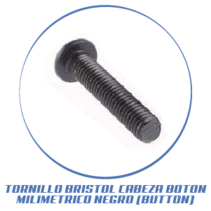 TORNILLO BRISTOL CABEZA BOTON MILIMETRICO NEGRO (BUTTON)