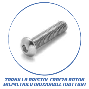 TORNILLO BRISTOL CABEZA BOTON MILIMETRICO INOXIDABLE (BUTTON)