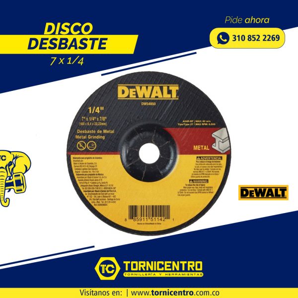 DISCO DESBASTE 7 X 1/4