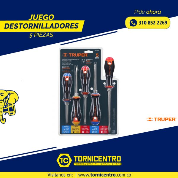 JUEGO DESTORNILLADORES 5 PIEZAS
