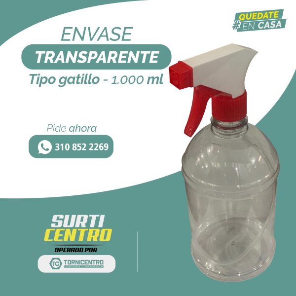 ENVASE TRANSPARENTE TAPA GATILLO 1.000ml