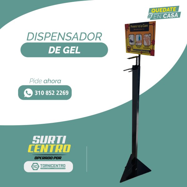 DISPENSADOR DE GEL DE PEDAL HIERRO
