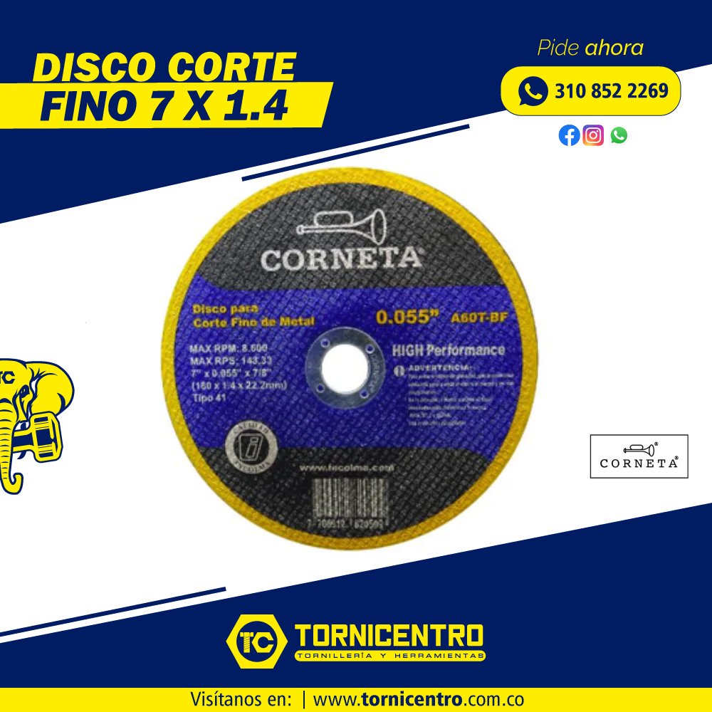 DISCO CORTE FINO - CORNETA
