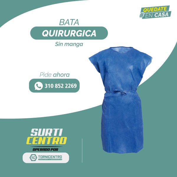 BATA QUIRÚRGICA SIN MANGA DESECHABLE