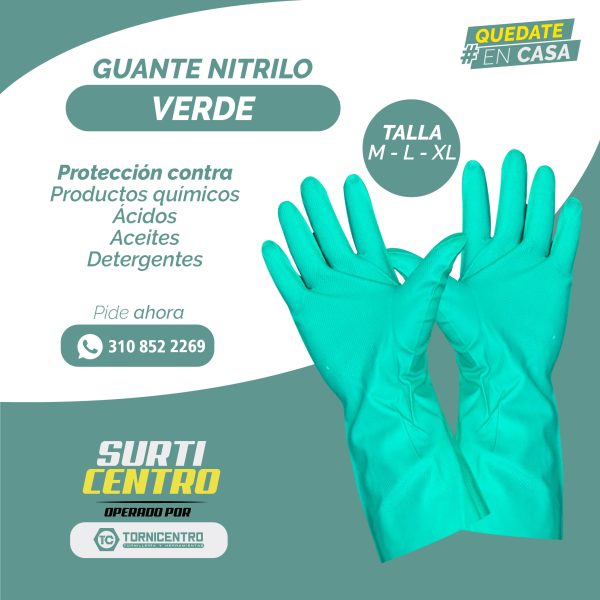 GUANTE NITRILO VERDE