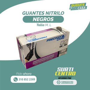 GUANTES NITRILO NEGRO Caja 100 Unidades