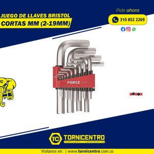 JUEGO LLAVE BRISTOL CORTA (2-19MM) – FORCE