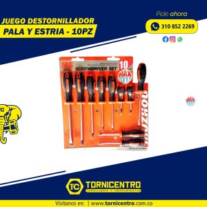 JUEGO DESTORNILLADOR PALA Y ESTRIA