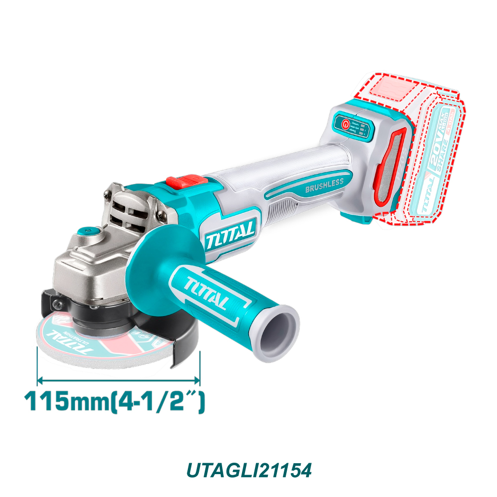 TOTAL PULIDORA 4.1/2 20V NO BATERIA NO CARGADOR UTAGLI21154