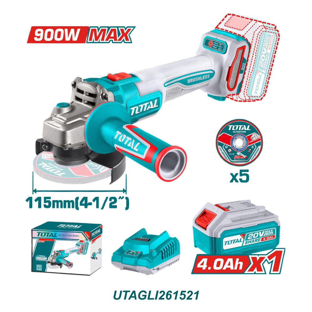 TOTAL PULIDORA INALÁMBRICA 20V 900W