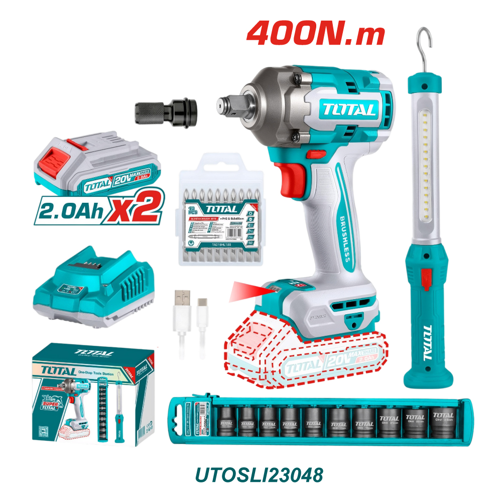 TOTAL PISTOLA IMPACTO 20V 1/2 400NM